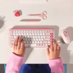 סט מקלדת ועכבר אלחוטיים Logitech POP ICON Combo לילך | עיצוב מיוחד, שקט ומותאם אישית
