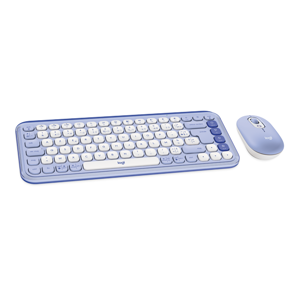 סט מקלדת ועכבר אלחוטיים Logitech POP ICON Combo לילך | עיצוב מיוחד, שקט ומותאם אישית