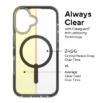 כיסוי לאייפון 16 איכותי תומך MagSafe שחור שקוף | ZAGG Santa Cruz Snap