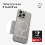 כיסוי לאייפון 16 פרו מקס שקוף עם מעמד תומך MagSafe איכותי | ZAGG Crystal Palace with Kickstand