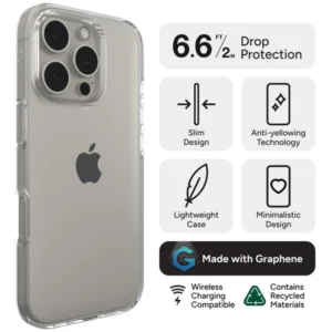 כיסוי לאייפון 16 פרו מקס שקוף תומך MagSafe קליל עם הגנה מתקדמת | ZAGG Crystal Palace Lite