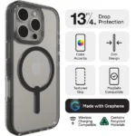 כיסוי לאייפון 16 פרו שחור שקוף תומך MagSafe איכותי | ZAGG Santa Cruz Snap