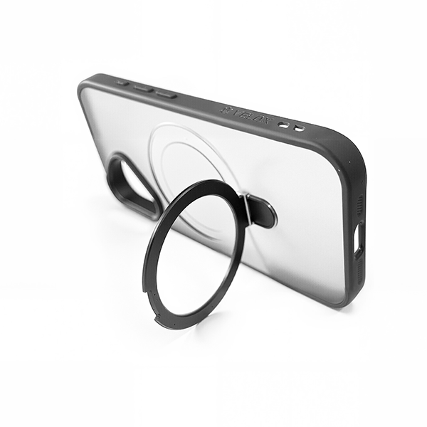 כיסוי מט לאייפון 16 אפור עם סטנד MagSafe ומגן מצלמה | Velox MagRing