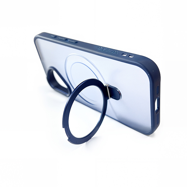 כיסוי מט לאייפון 16 כחול עם סטנד MagSafe ומגן מצלמה | Velox MagRing