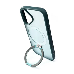 כיסוי מט לאייפון 16 פלוס ירוק עם סטנד MagSafe ומגן מצלמה | Velox MagRing