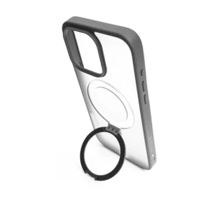 כיסוי מט לאייפון 16 פרו מקס אפור עם סטנד MagSafe ומגן מצלמה | Velox MagRing