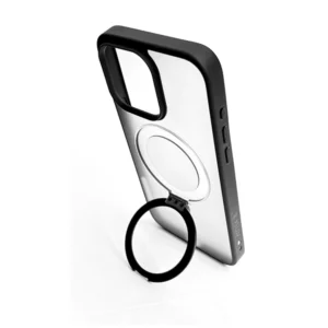 כיסוי מט לאייפון 16 פרו שחור עם סטנד MagSafe ומגן מצלמה | Velox MagRing