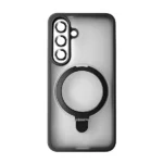 כיסוי מט לגלקסי S25 שחור עם סטנד MagSafe ומגן מצלמה | Velox MagRing