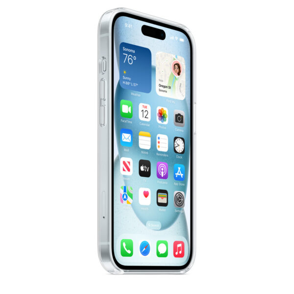 כיסוי מקורי לאייפון 15 שקוף תומך Magsafe מבית Apple 7