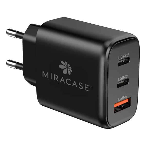 מטען קיר מיני 65W שחור עם כבל Type-C כלול | Miracase MWCM65PD