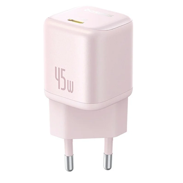 ראש מטען Type-C 45W ורוד קומפקטי | Baseus PicoGo GaN