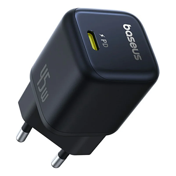 ראש מטען Type-C 45W שחור קומפקטי | Baseus PicoGo GaN