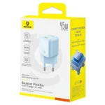 ראש מטען Type-C 45W תכלת קומפקטי | Baseus PicoGo GaN