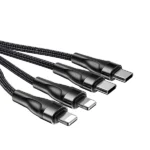 כבל USB-C קלוע 4 ב-1 באורך 1.2 מטר עם חיבורי USB-C ו-Lightning מהירים | Yesido CA110