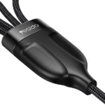 כבל USB-C קלוע 4 ב-1 באורך 1.2 מטר עם חיבורי USB-C ו-Lightning מהירים | Yesido CA110