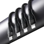 כבל USB-C קלוע 4 ב-1 באורך 1.2 מטר עם חיבורי USB-C ו-Lightning מהירים | Yesido CA110