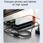 כבל USB-C קלוע 4 ב-1 באורך 1.2 מטר עם חיבורי USB-C ו-Lightning מהירים | Yesido CA110