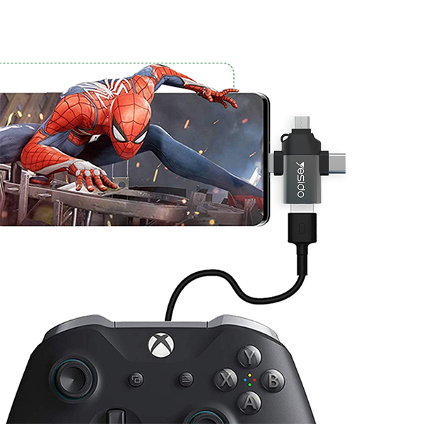 מתאם OTG מהיר 3 ב-1 עם חיבורי Type-C, Micro USB ו-Lightning לנוחיות מקסימלית | Yesido GS15