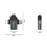 מתאם OTG מהיר 3 ב-1 עם חיבורי Type-C, Micro USB ו-Lightning לנוחיות מקסימלית | Yesido GS15