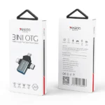 מתאם OTG מהיר 3 ב-1 עם חיבורי Type-C, Micro USB ו-Lightning לנוחיות מקסימלית | Yesido GS15