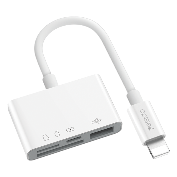 מתאם מצלמה Lightning ל Usb A, Usb C וכרטיסי זיכרון | Yesido Gs12 1