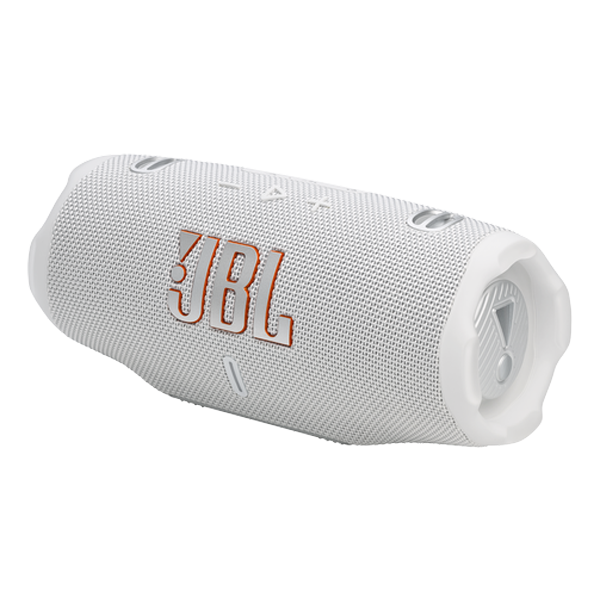 רמקול JBL Charge 6 לבן עם סאונד עוצמתי וסוללה חזקה